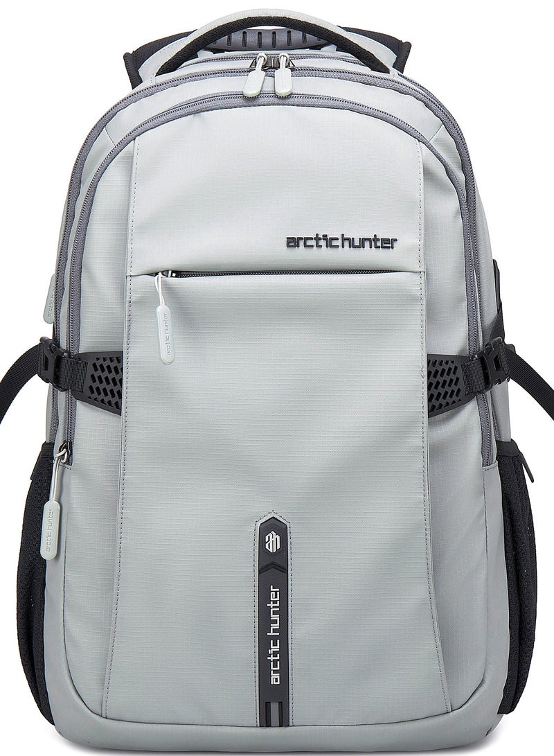 ARCTIC HUNTER Backpack for Men 30L Office Travel Backpack Casual Laptop Bag with 15.6-inch Laptop Pocket Water-resistant Multi-pockets Large Capacity College Backpack with USB Port B00388 Grey - Image 3